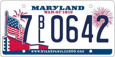 MD license plate 7BL0642