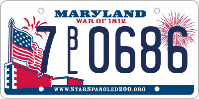 MD license plate 7BL0686