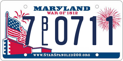 MD license plate 7BL0711