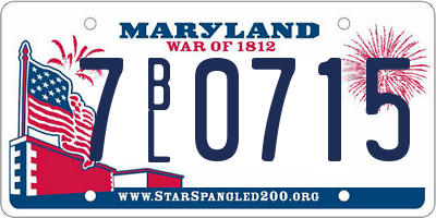 MD license plate 7BL0715