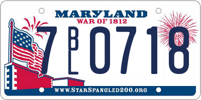 MD license plate 7BL0718