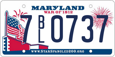 MD license plate 7BL0737