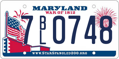 MD license plate 7BL0748