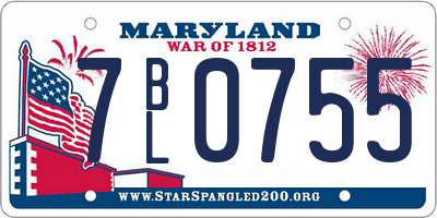 MD license plate 7BL0755