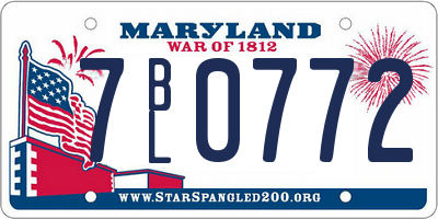 MD license plate 7BL0772