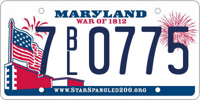 MD license plate 7BL0775