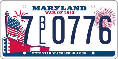 MD license plate 7BL0776