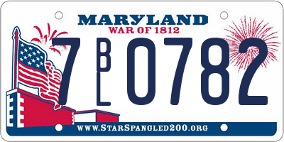 MD license plate 7BL0782