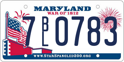 MD license plate 7BL0783
