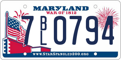 MD license plate 7BL0794