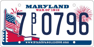 MD license plate 7BL0796
