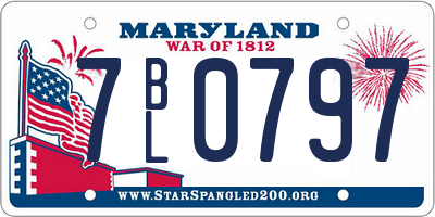 MD license plate 7BL0797