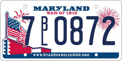 MD license plate 7BL0872