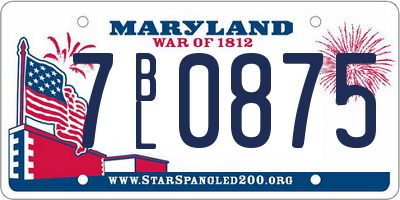 MD license plate 7BL0875