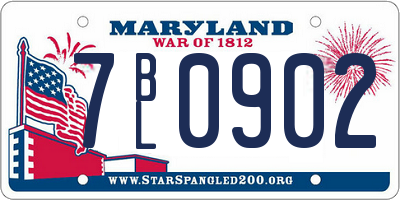 MD license plate 7BL0902