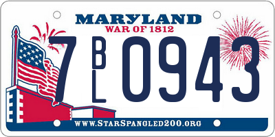 MD license plate 7BL0943