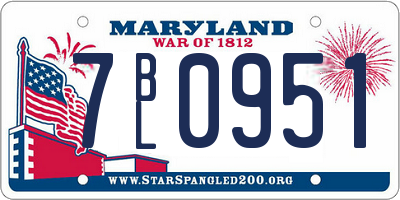 MD license plate 7BL0951