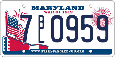 MD license plate 7BL0959