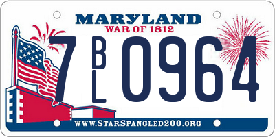MD license plate 7BL0964