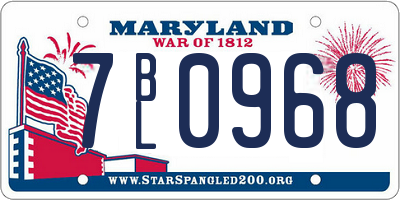 MD license plate 7BL0968