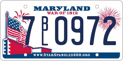 MD license plate 7BL0972