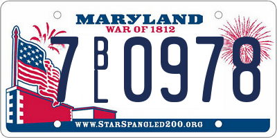 MD license plate 7BL0978