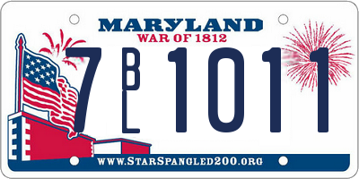 MD license plate 7BL1011