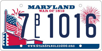 MD license plate 7BL1016