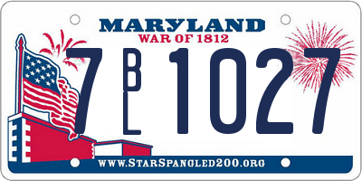 MD license plate 7BL1027