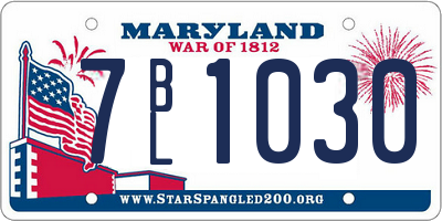 MD license plate 7BL1030
