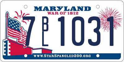 MD license plate 7BL1031