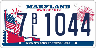 MD license plate 7BL1044