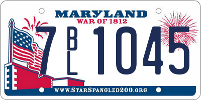 MD license plate 7BL1045