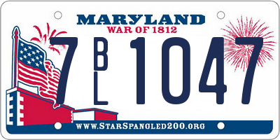 MD license plate 7BL1047