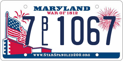 MD license plate 7BL1067