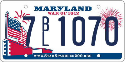 MD license plate 7BL1070