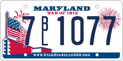 MD license plate 7BL1077