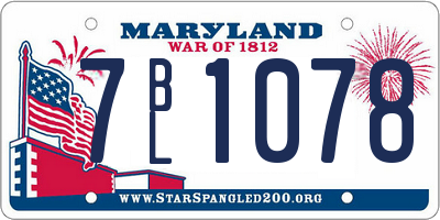MD license plate 7BL1078