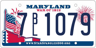 MD license plate 7BL1079