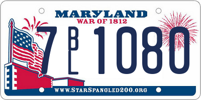 MD license plate 7BL1080