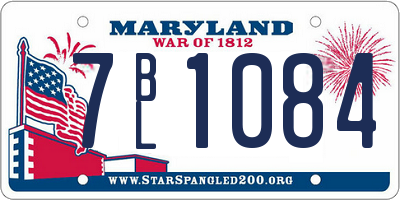MD license plate 7BL1084