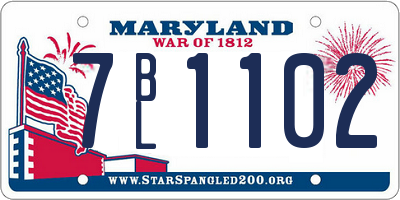 MD license plate 7BL1102