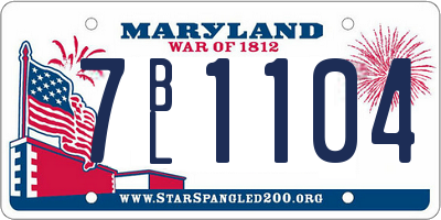 MD license plate 7BL1104