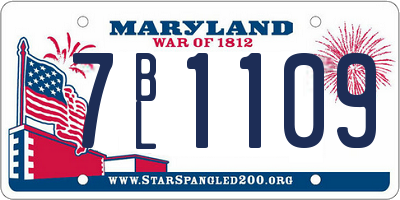 MD license plate 7BL1109