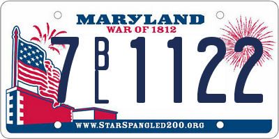 MD license plate 7BL1122