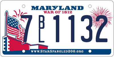MD license plate 7BL1132