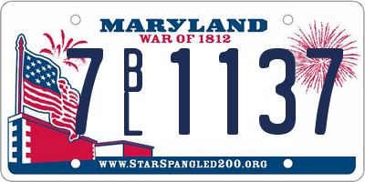 MD license plate 7BL1137