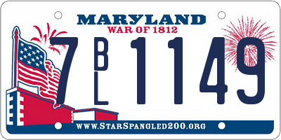 MD license plate 7BL1149