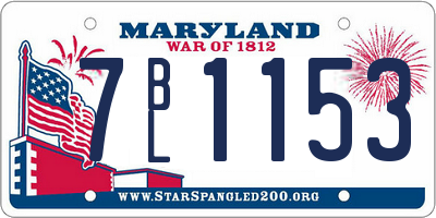 MD license plate 7BL1153