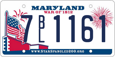 MD license plate 7BL1161